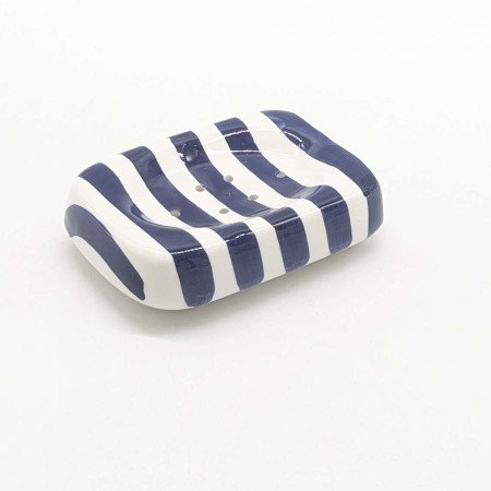 Tvålkopp Randig blå