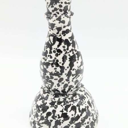 Ljusstake Lång -Prickig Svart