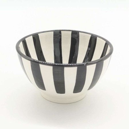 Keramik Skål Randig Svart -Ø12-16-18-20cm Keramik Skål Randig Svart -Ø12-16-18-20cm
