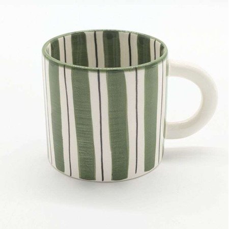 Mugg randig Grön -Lin