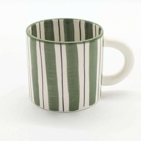 Mugg randig Grön -Lin