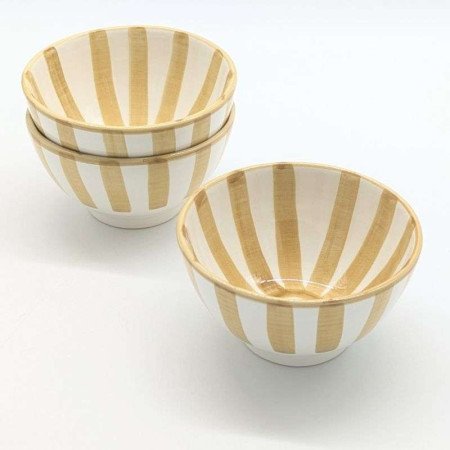 Keramik Skål Randig Sand -Ø12-16-18-20cm Keramik Skål Randig Sand -Ø12-16-18-20cm