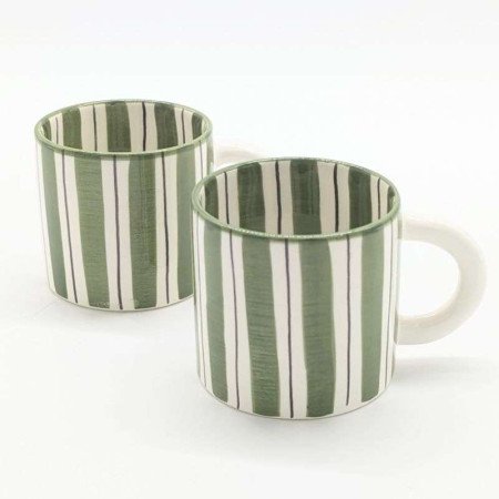 Mugg randig Grön -Lin