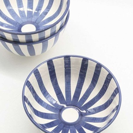 Keramik Skål Randig Blå -Ø12-16-18-20cm Keramik Skål Randig Blå -Ø12-16-18-20cm