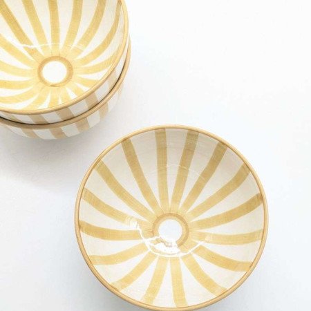 Keramik Skål Randig Sand -Ø12-16-18-20cm Keramik Skål Randig Sand -Ø12-16-18-20cm