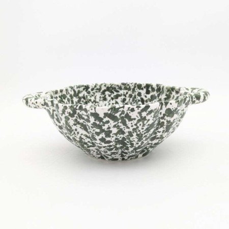 keramik Skål med handtag -Grön keramik Skål med handtag -Grön