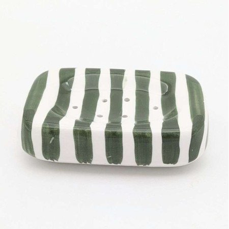 Tvålkopp Randig Grön