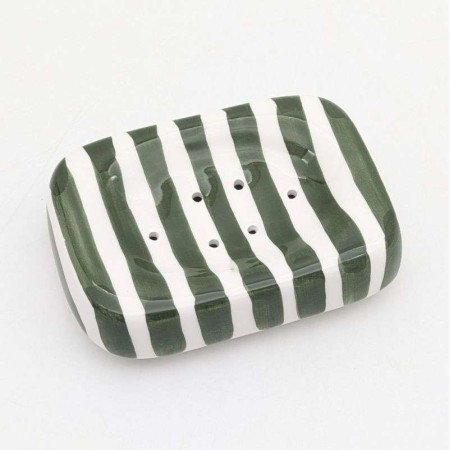 Tvålkopp Randig Grön