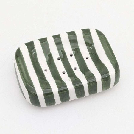 Tvålkopp Randig Grön