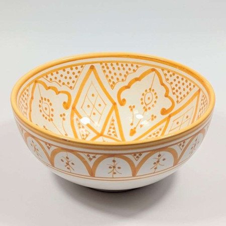 Keramikskål i Orange & Vitt -12,15,20cm