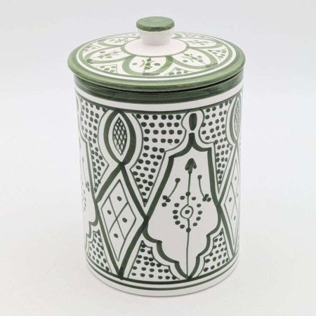 Keramikburk i Grön&vit -Stor
