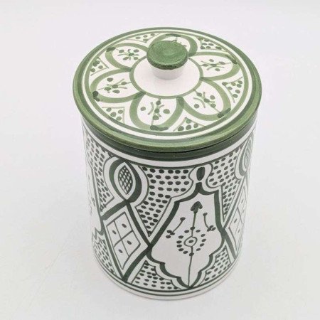 Keramikburk i Grön&vit -Stor