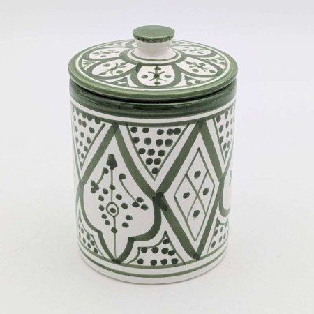 Keramikburk i Grön&vit -Liten