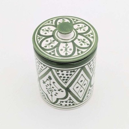Keramikburk i Grön&vit -Liten