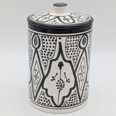 Keramikburk Svart&vit -Stor