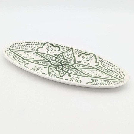 Ovalt Fat Grön & vit Ovalt Fat Grön & vit