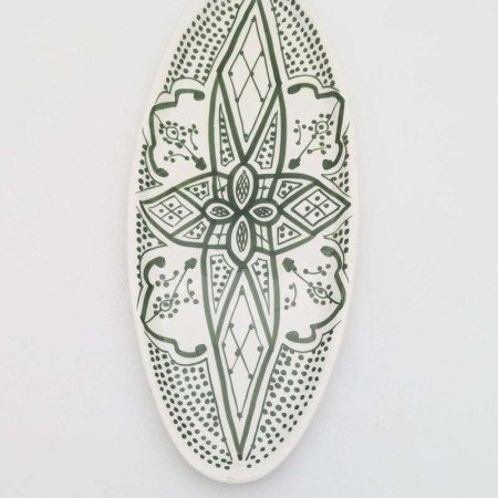 Ovalt Fat Grön & vit Ovalt Fat Grön & vit