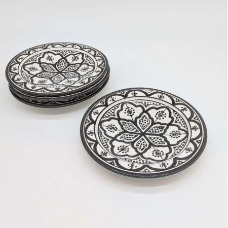 Assiett Ø22cm -svart&vit