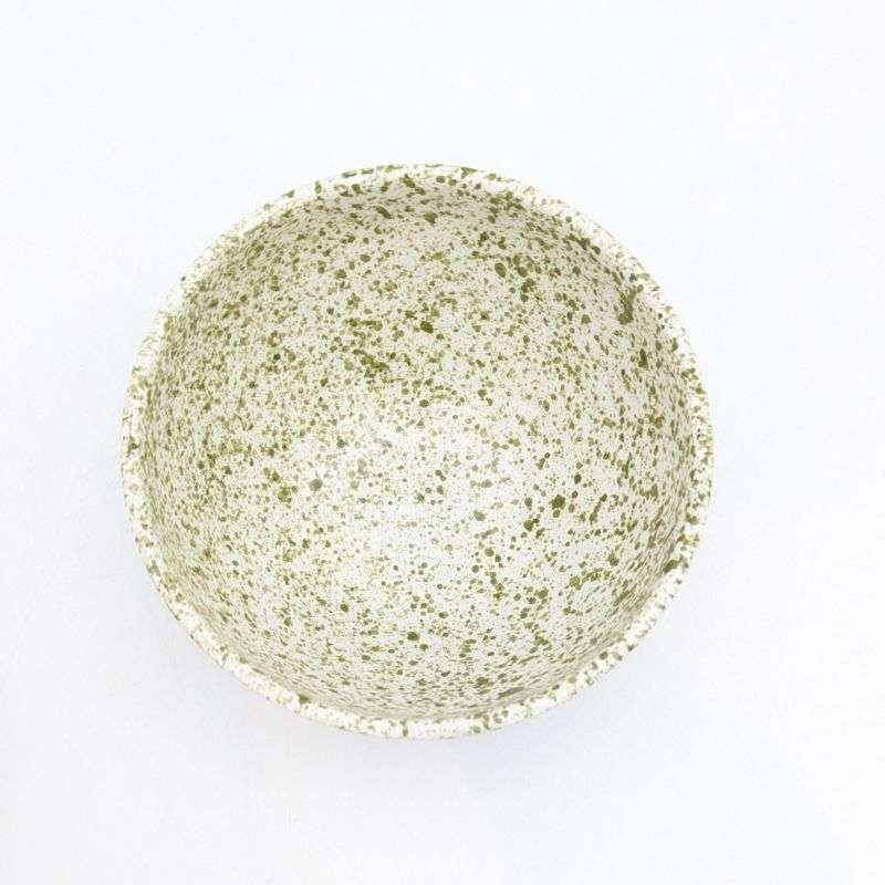 Keramik Skål Prickig Grön -Ø16cm Keramik Skål Prickig Grön -Ø16cm