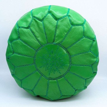 Sittpuff - Marockansk Läderpuff Grön Sittpuff - Marockansk Läderpuff Grön