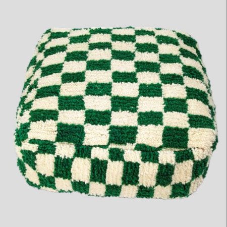 Sittpuff - Marockansk Schackrutig Grön