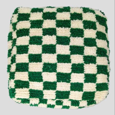 Sittpuff - Marockansk Schackrutig Grön