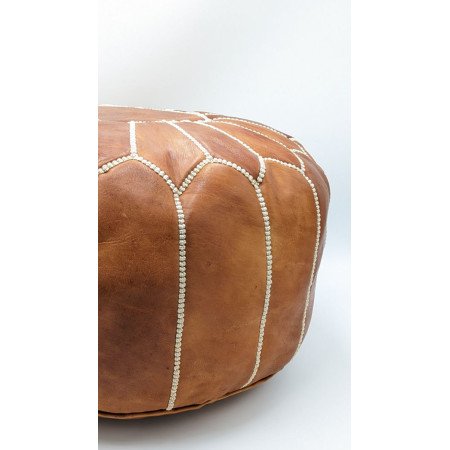 Sittpuff - Marockansk Läderpuff Cognac