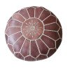 Sittpuff - Marockansk Läderpuff Brun-vit