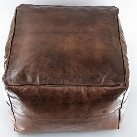 Sittpuff -Marockansk läderpuff Fyrkantig -Brun Sittpuff -Marockansk läderpuff Fyrkantig -Brun