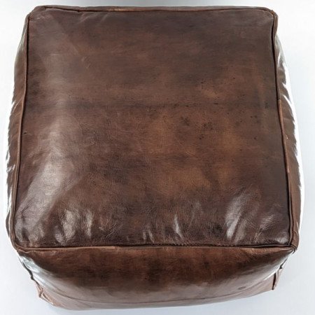 Sittpuff -Marockansk läderpuff Fyrkantig -Brun Sittpuff -Marockansk läderpuff Fyrkantig -Brun