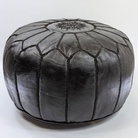 Sittpuff - Marockansk Läderpuff Svart Sittpuff - Marockansk Läderpuff Svart