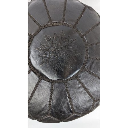 Sittpuff - Marockansk Läderpuff Svart