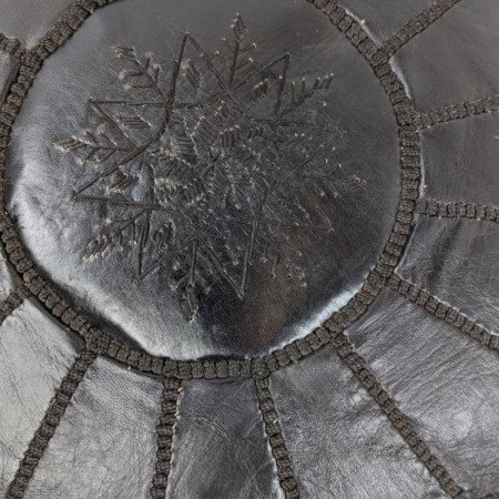 Sittpuff - Marockansk Läderpuff Svart Sittpuff - Marockansk Läderpuff Svart