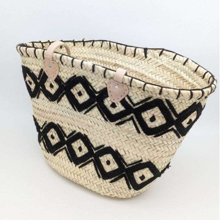 Strandväska -Svart brodyr