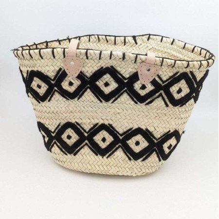 Strandväska -Svart brodyr